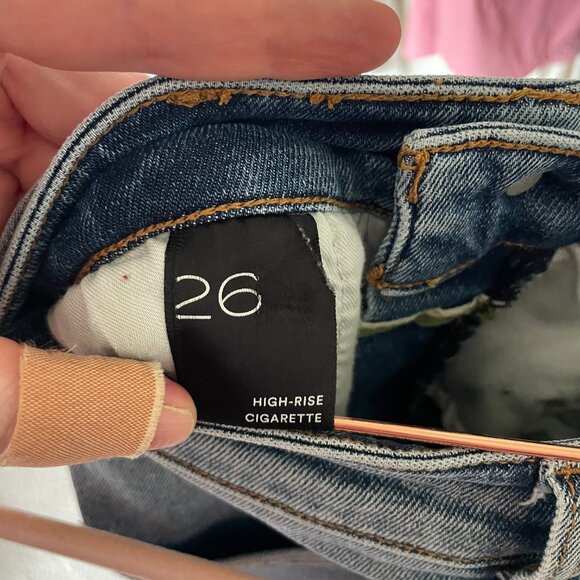 Anthropologie | Pilcro The Cigarette Slim Straight Medium Wash Frayed Hem Jeans - Picture 10 of 11